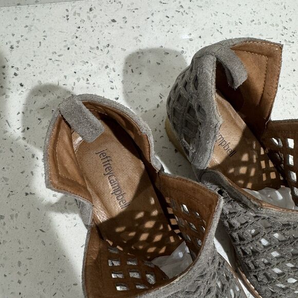 Jeffrey Campbell Taggart Suede Cutout Booties Pointed Western Taupe sz 7.5 - Picture 5 of 8